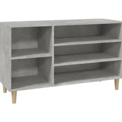 vidaXL Productos Del Hogar-Zapatero madera contrachapada gris hormigón 102x36x60 cm