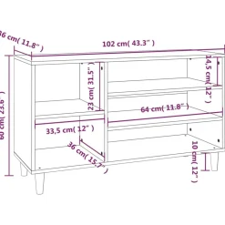 vidaXL Productos Del Hogar-Zapatero madera contrachapada gris hormigón 102x36x60 cm