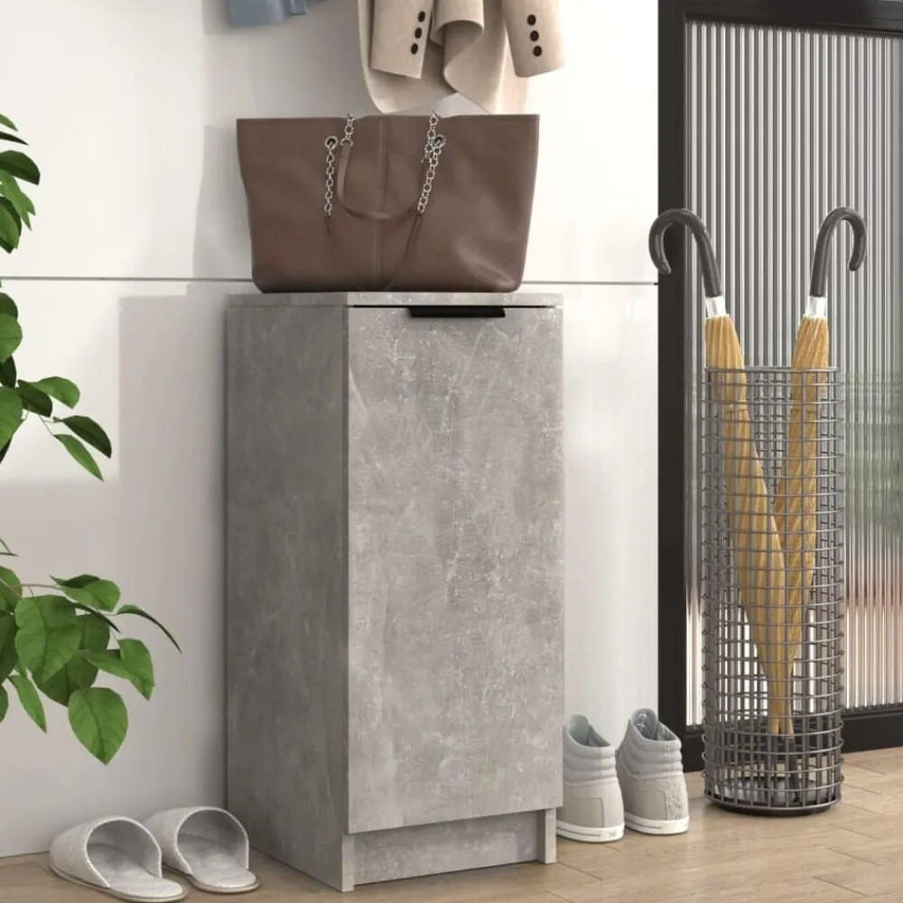 vidaXL Productos Del Hogar-Zapatero madera contrachapada gris hormigón 30x35x70 cm