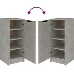 vidaXL Productos Del Hogar-Zapatero madera contrachapada gris hormigón 30x35x70 cm
