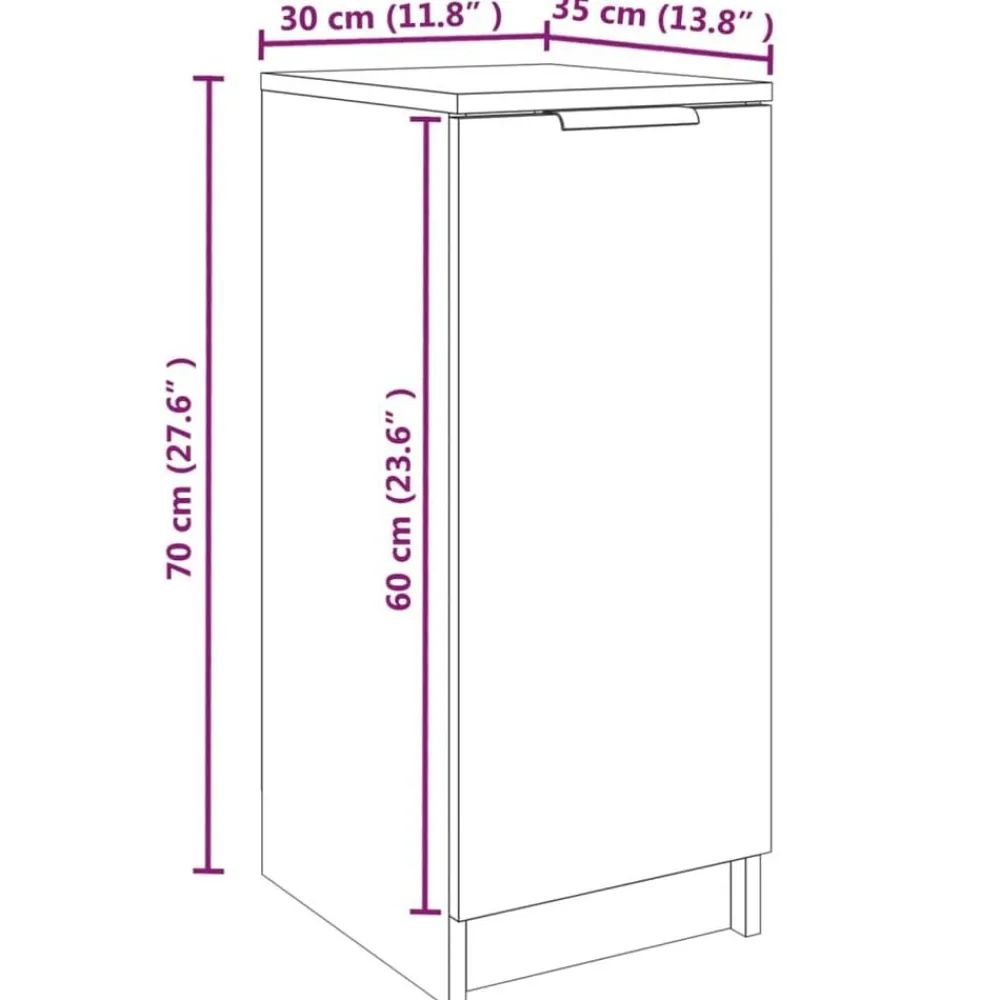 vidaXL Productos Del Hogar-Zapatero madera contrachapada gris hormigón 30x35x70 cm