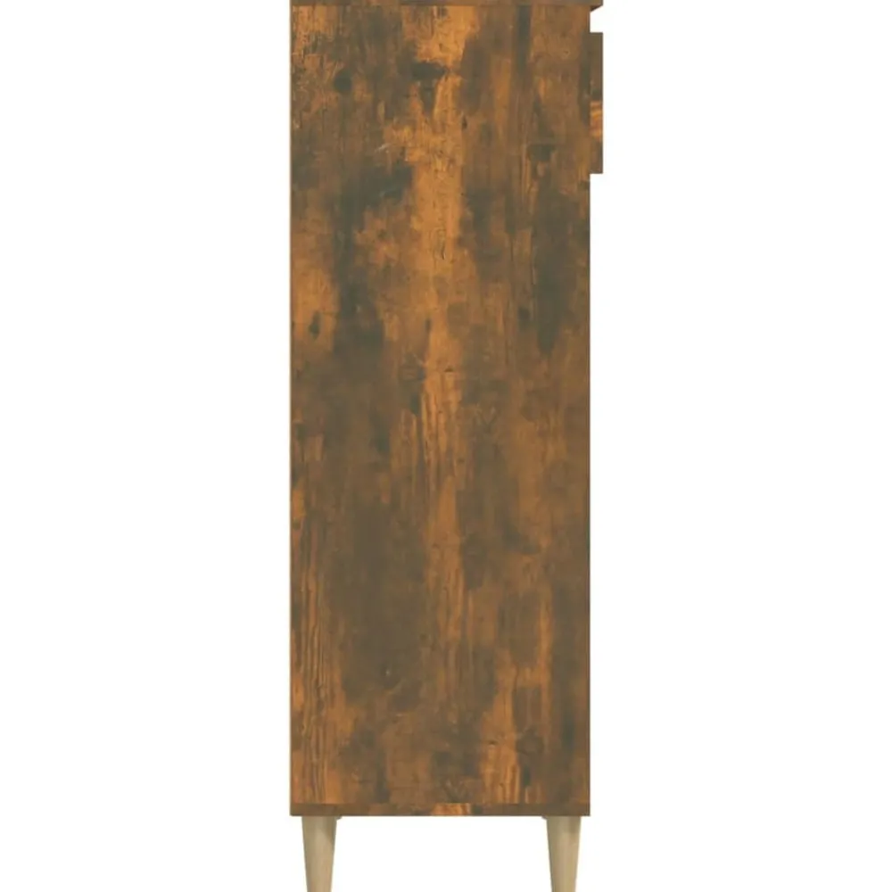 vidaXL Zapatero madera contrachapada 40x36x105 cm Roble ahumado Clearance