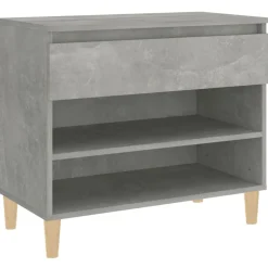 vidaXL Zapatero madera contrachapada gris hormigón 70x36x60 cm Gris hormigón Discount