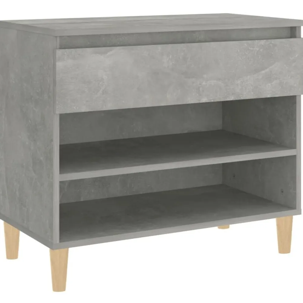 vidaXL Zapatero madera contrachapada gris hormigón 70x36x60 cm Gris hormigón Discount