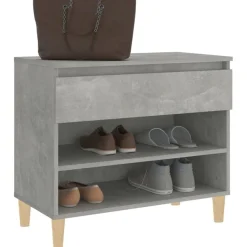 vidaXL Zapatero madera contrachapada gris hormigón 70x36x60 cm Gris hormigón Discount