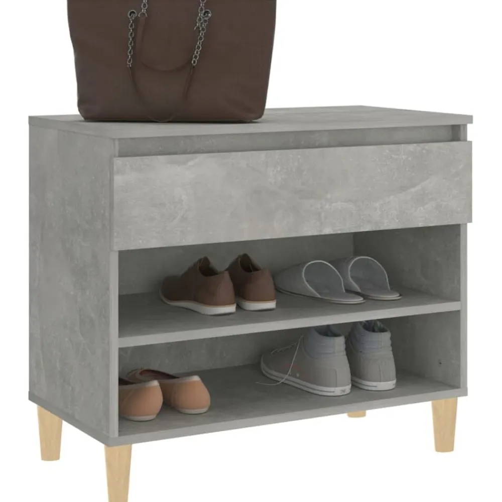 vidaXL Zapatero madera contrachapada gris hormigón 70x36x60 cm Gris hormigón Discount