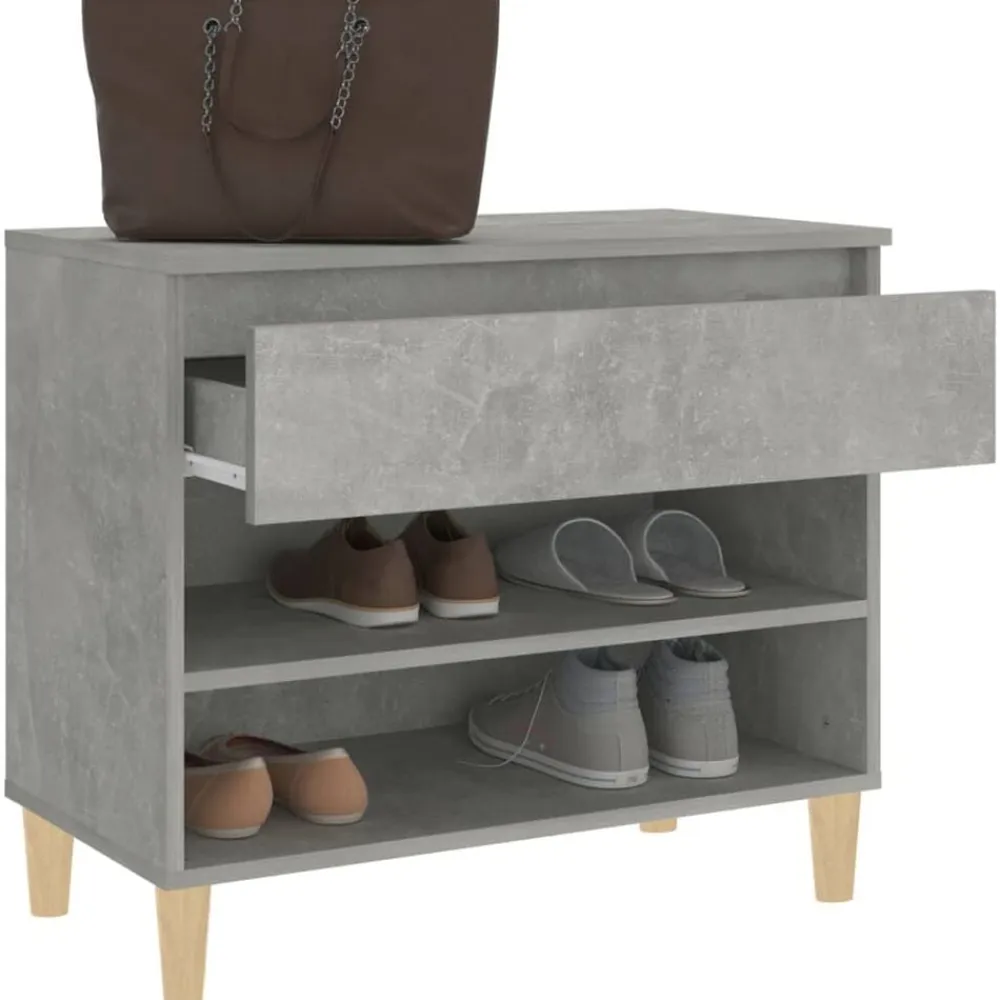 vidaXL Zapatero madera contrachapada gris hormigón 70x36x60 cm Gris hormigón Discount