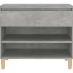 vidaXL Zapatero madera contrachapada gris hormigón 70x36x60 cm Gris hormigón Discount