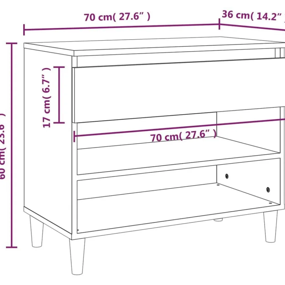vidaXL Zapatero madera contrachapada gris hormigón 70x36x60 cm Gris hormigón Discount