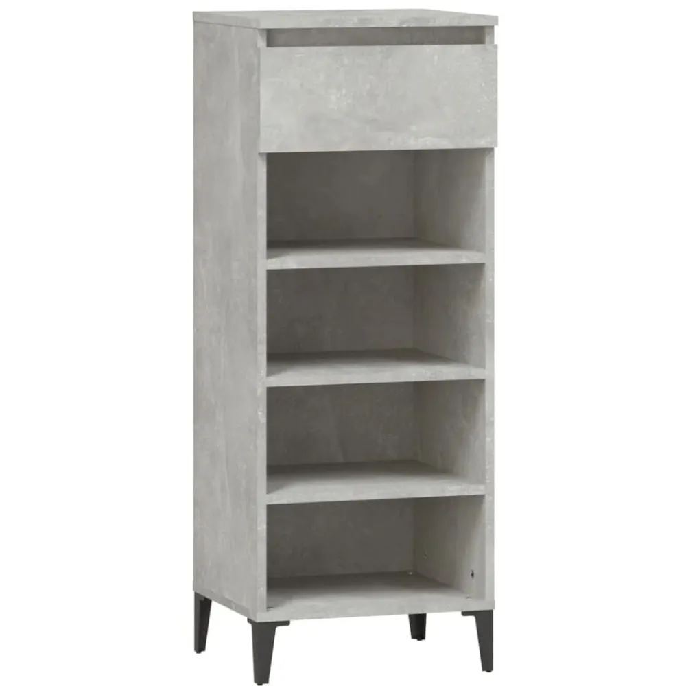 vidaXL Zapatero madera contrachapada gris hormigón 40x36x105 cm Gris hormigón Best