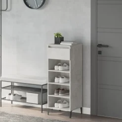 vidaXL Zapatero madera contrachapada gris hormigón 40x36x105 cm Gris hormig&oacute;n Best