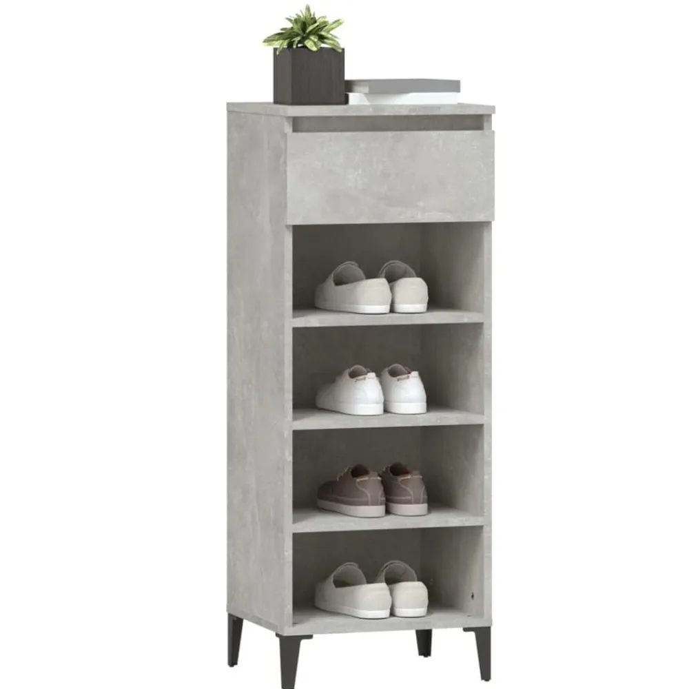 vidaXL Zapatero madera contrachapada gris hormigón 40x36x105 cm Gris hormigón Best