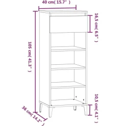 vidaXL Zapatero madera contrachapada gris hormigón 40x36x105 cm Gris hormigón Best