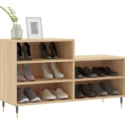 vidaXL Zapatero madera contrachapada 102x36x60 cm Roble Sonoma Hot