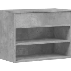 vidaXL Zapatero madera contrachapada gris hormigón 60x30x45 cm Gris hormigón Clearance
