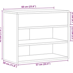 vidaXL Zapatero madera contrachapada gris hormigón 60x30x45 cm Gris hormigón Clearance
