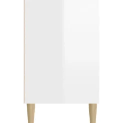vidaXL Zapatero madera contrachapada blanco brillo 102x36x60 cm Blanco brillante Discount