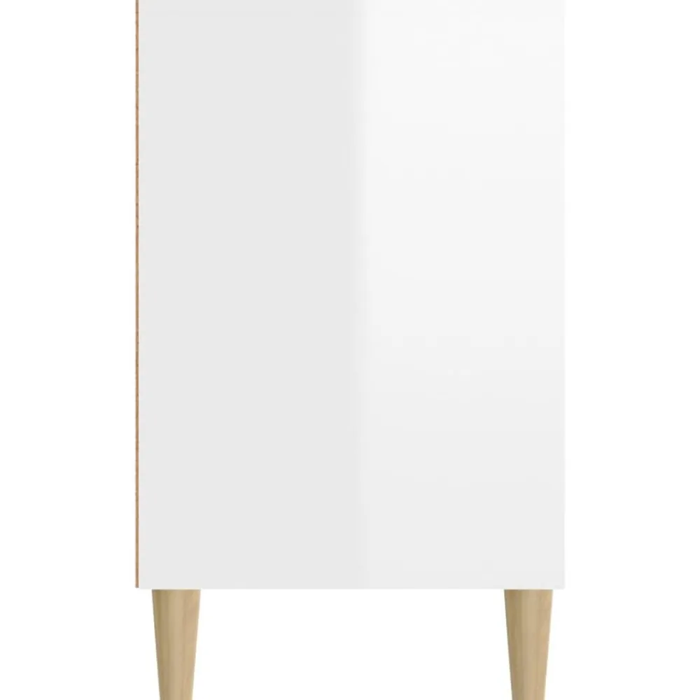 vidaXL Zapatero madera contrachapada blanco brillo 102x36x60 cm Blanco brillante Discount