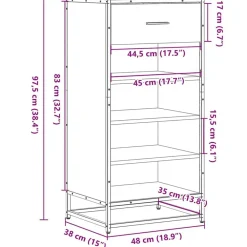 vidaXL Productos Del Hogar-Zapatero madera contrachapada 48x38x97,5 cm