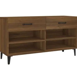 vidaXL Zapatero madera contrachapada marrón roble 102x35x55 cm Marrón roble Best