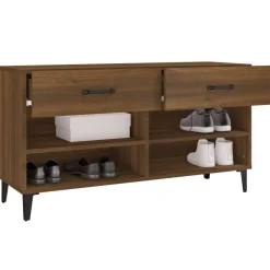 vidaXL Zapatero madera contrachapada marrón roble 102x35x55 cm Marrón roble Best