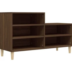 vidaXL Productos Del Hogar-Zapatero madera contrachapada roble marrón 102x36x60 cm