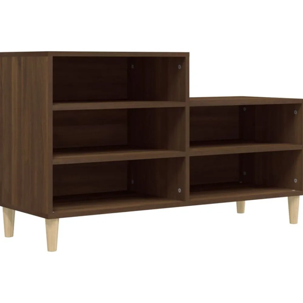 vidaXL Productos Del Hogar-Zapatero madera contrachapada roble marrón 102x36x60 cm