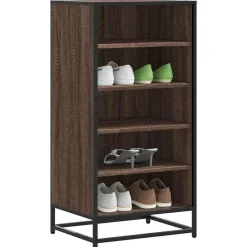 vidaXL Productos Del Hogar-Zapatero madera contrachapada roble marrón 48x38x97,5 cm