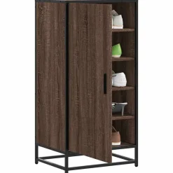 vidaXL Productos Del Hogar-Zapatero madera contrachapada roble marrón 48x38x97,5 cm