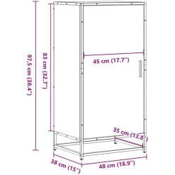 vidaXL Productos Del Hogar-Zapatero madera contrachapada roble marrón 48x38x97,5 cm