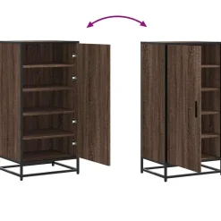 vidaXL Productos Del Hogar-Zapatero madera contrachapada roble marrón 48x38x97,5 cm