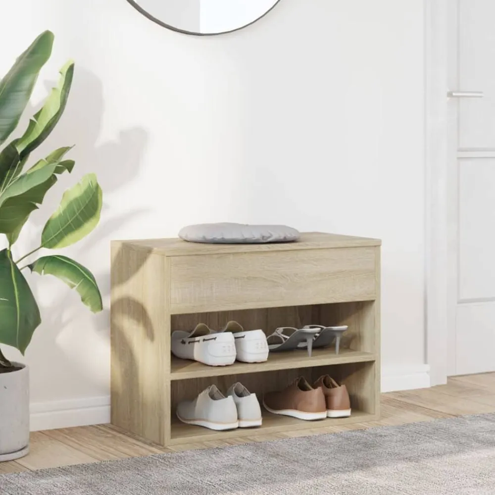 vidaXL Zapatero madera contrachapada 60x30x45 cm Roble Sonoma Sale