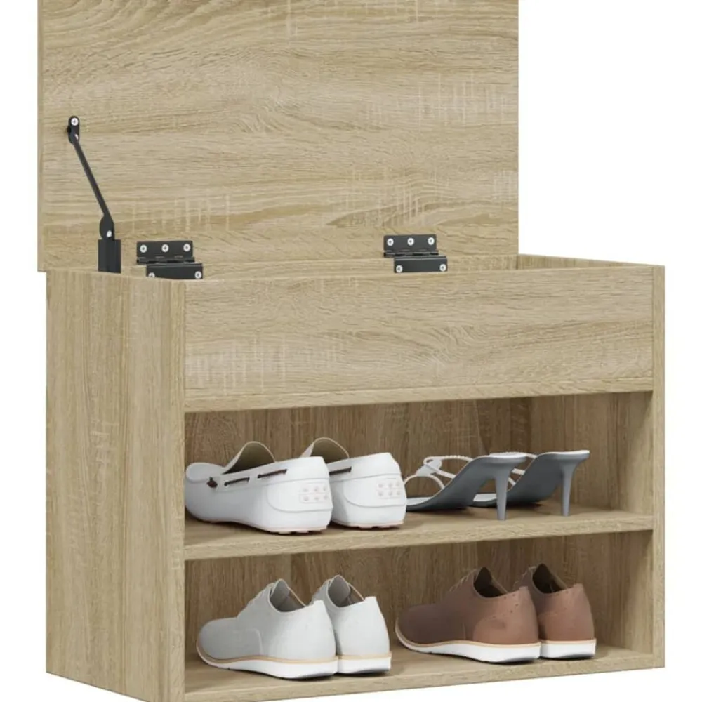 vidaXL Zapatero madera contrachapada 60x30x45 cm Roble Sonoma Sale