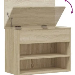 vidaXL Zapatero madera contrachapada 60x30x45 cm Roble Sonoma Sale