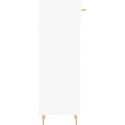 vidaXL Zapatero madera contrachapada blanco brillo 30x35x105 cm Blanco brillante