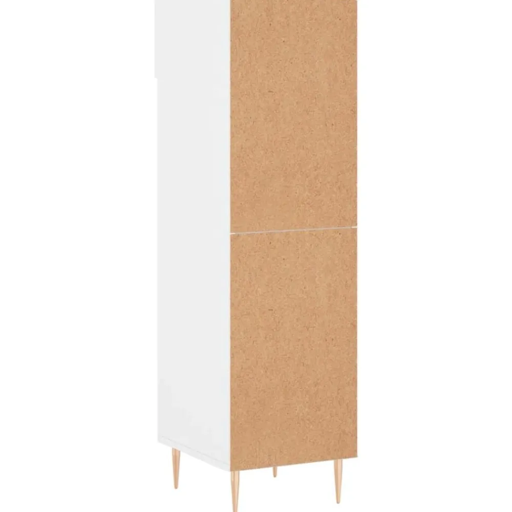 vidaXL Zapatero madera contrachapada blanco brillo 30x35x105 cm Blanco brillante