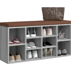 vidaXL Zapatero madera contrachapada 103x30x48 cm Gris sonoma Hot