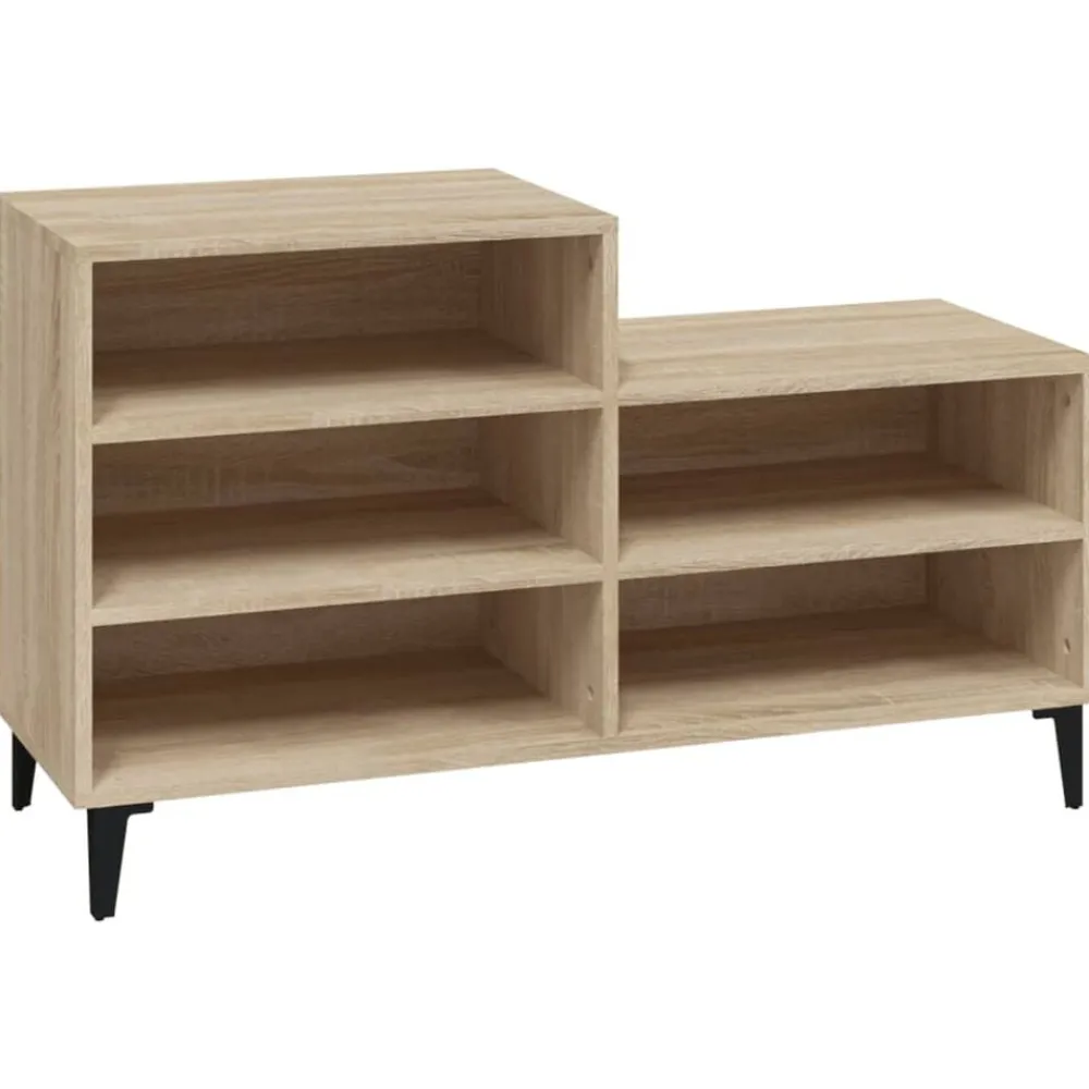 vidaXL Zapatero madera contrachapada 102x36x60 cm Roble Sonoma New