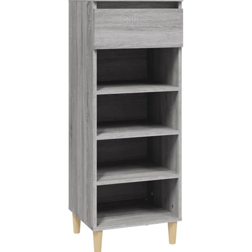 vidaXL Zapatero madera contrachapada 40x36x105 cm Gris sonoma Clearance