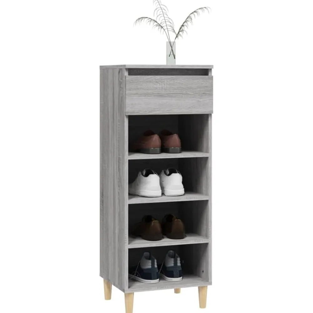 vidaXL Zapatero madera contrachapada 40x36x105 cm Gris sonoma Clearance