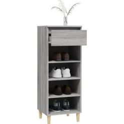 vidaXL Zapatero madera contrachapada 40x36x105 cm Gris sonoma Clearance