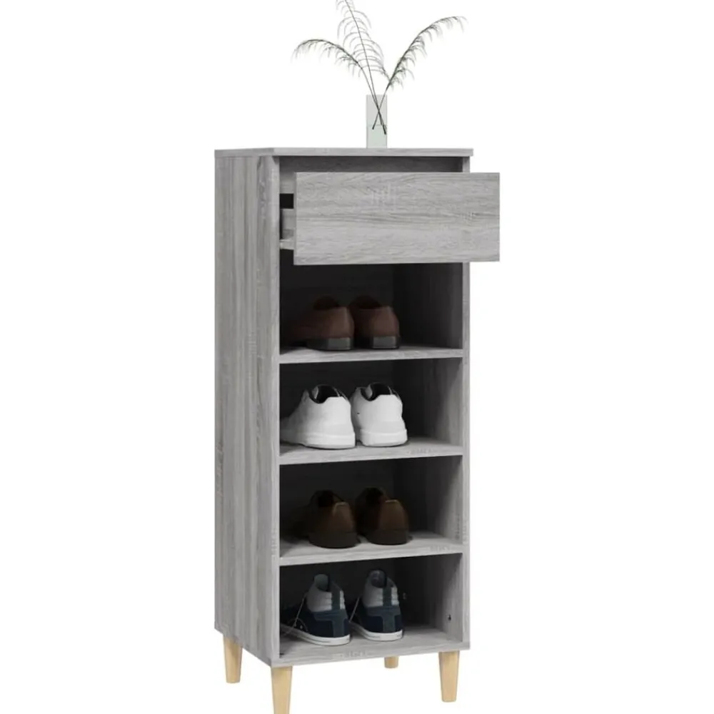 vidaXL Zapatero madera contrachapada 40x36x105 cm Gris sonoma Clearance