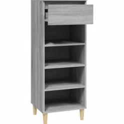 vidaXL Zapatero madera contrachapada 40x36x105 cm Gris sonoma Clearance