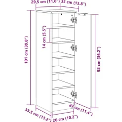 vidaXL Productos Del Hogar-Zapatero madera contrachapada 30x35x100 cm