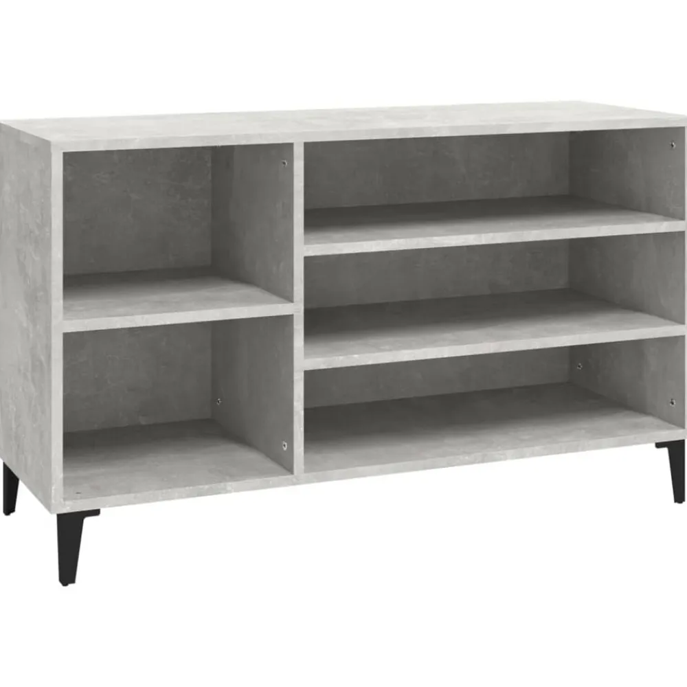 vidaXL Productos Del Hogar-Zapatero madera contrachapada gris hormigón 102x36x60 cm