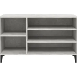 vidaXL Productos Del Hogar-Zapatero madera contrachapada gris hormigón 102x36x60 cm