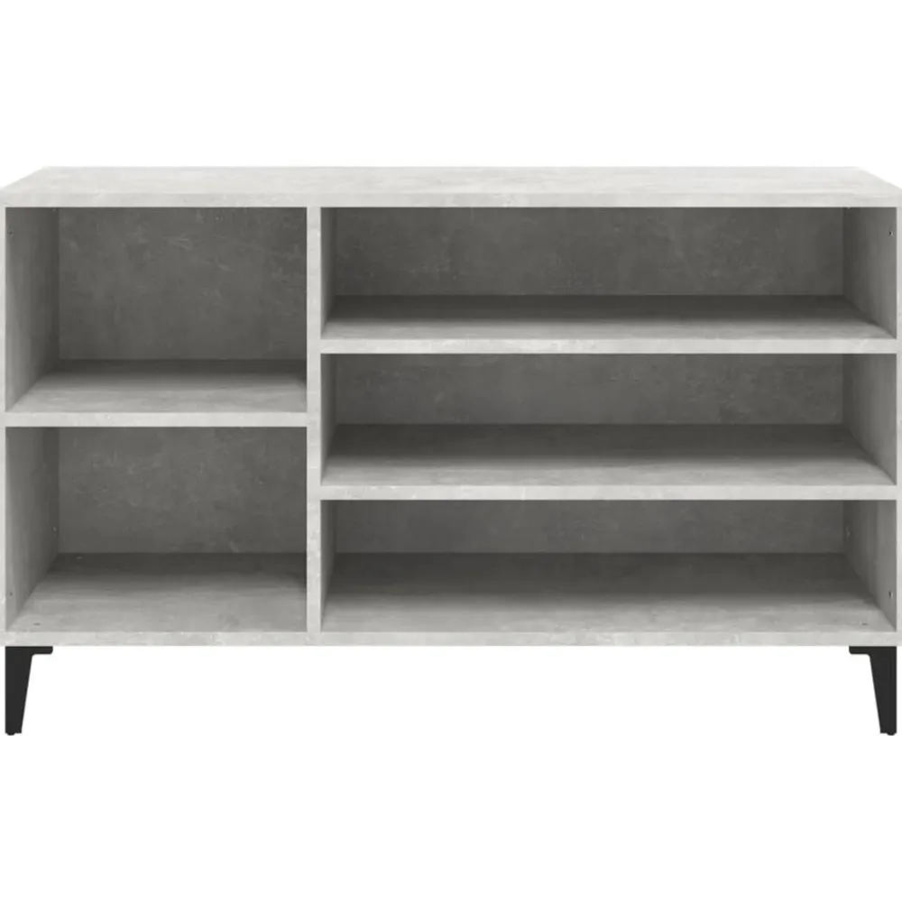 vidaXL Productos Del Hogar-Zapatero madera contrachapada gris hormigón 102x36x60 cm