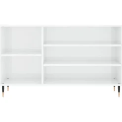 vidaXL Zapatero madera contrachapada blanco brillo 102x36x60 cm Blanco brillante