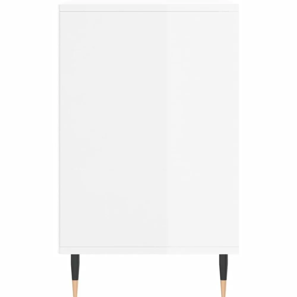 vidaXL Zapatero madera contrachapada blanco brillo 102x36x60 cm Blanco brillante