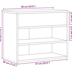vidaXL Zapatero madera contrachapada 60x30x45 cm Roble ahumado Discount